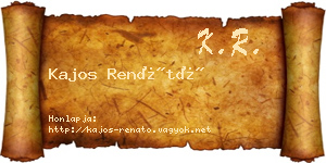 Kajos Renátó névjegykártya